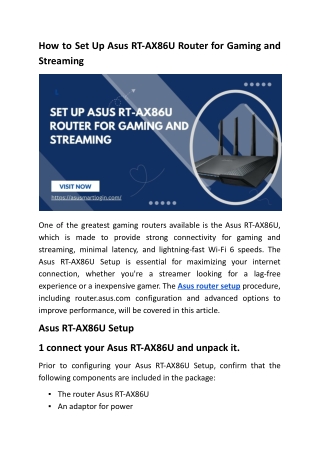 How to Set Up Asus RT-AX86U Router for Gaming and Streaming.docx