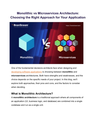 Monolithic vs Microservices Architecture