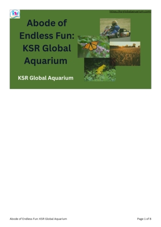 Abode of Endless Fun KSR Global Aquarium