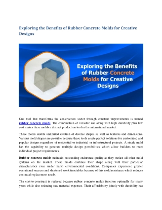 Exploring the Benefits of Rubber Concrete Molds for Creative Designs
