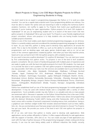 Btech Projects in Vizag _ Live CSE Major Bigdata Projects for BTech Engineering Students in Vizag