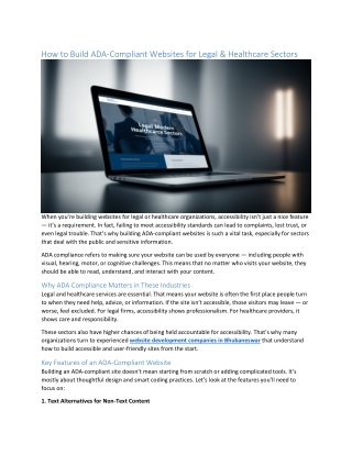 How to Build ADA-Compliant Websites for Legal & Healthcare Sectors