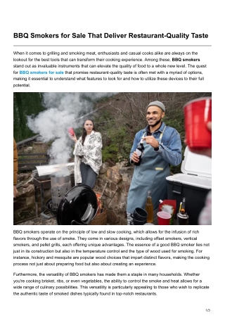 BBQ Smokers for Sale That Deliver Restaurant-Quality Taste