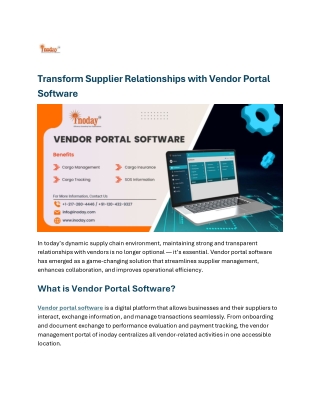 Transform Supplier Relationships with Vendor Portal Software