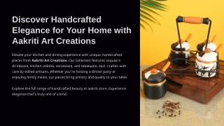 Handcrafted Kitchen & Dining Products - Where Art Meets Functionality