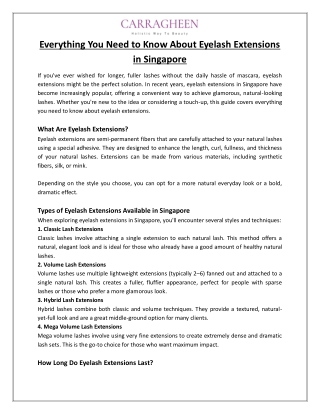 Everything You Need to Know About Eyelash Extensions in Singapore