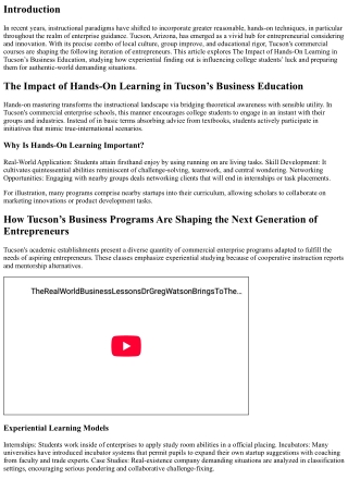 The Impact of Hands-On Learning in Tucson’s Business Education