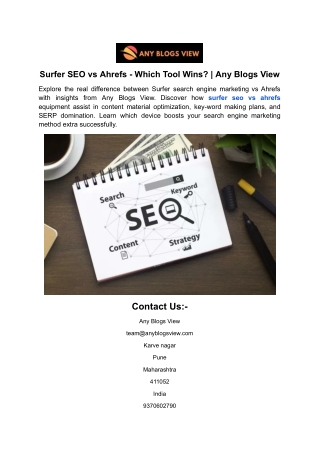 Surfer SEO vs Ahrefs - Which Tool Wins_ _ Any Blogs View