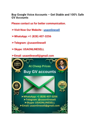 Buy Google Voice Accounts -Get, Stable and 100% Safe GV Accounts