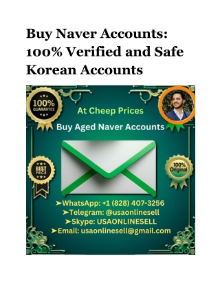 Buy Naver Accounts - 100% Verified and Safe Korean Accounts