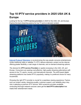 Top 10 IPTV service providers in 2025 USA UK & Europe (1)