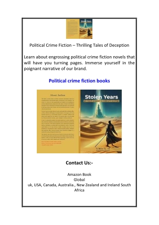 Political Crime Fiction – Thrilling Tales of Deception