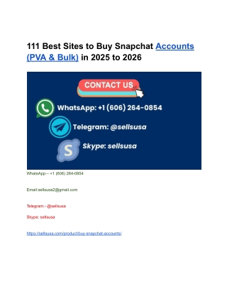 111 Best Sites to Buy Snapchat Accounts (PVA & Bulk) in 2025 to 2026