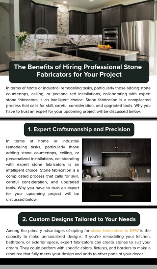The Benefits of Hiring Professional Stone Fabricators for Your Project