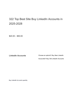 322 Top Best Site Buy LinkedIn Accounts in 2025-2028