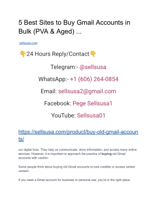 5 Best Sites to Buy Gmail Accounts in Bulk (PVA & Aged)