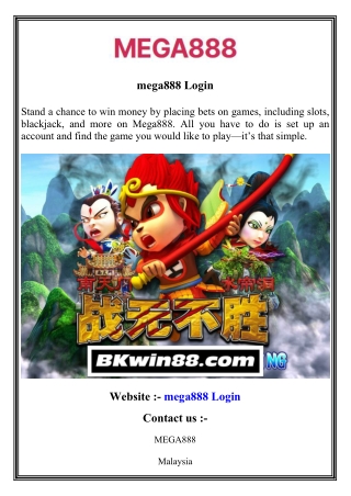 mega888 Login