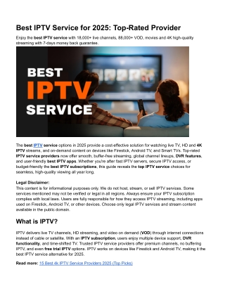 Best IPTV Service for 2025_ Top-Rated Provider