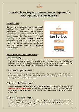 Your Guide to Buying a Dream Home- Explore the Best Options in Bhubaneswar