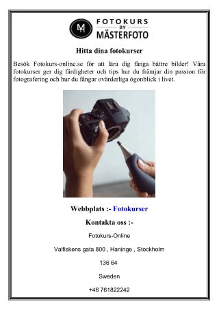 Hitta dina fotokurser