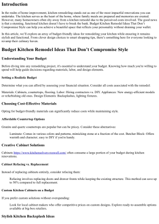 Budget Kitchen Remodel Ideas That Don’t Compromise Style