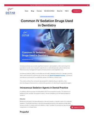 Common IV Sedation Drugs Used in Dentistry