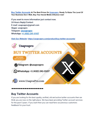 Buy Twitter Accounts