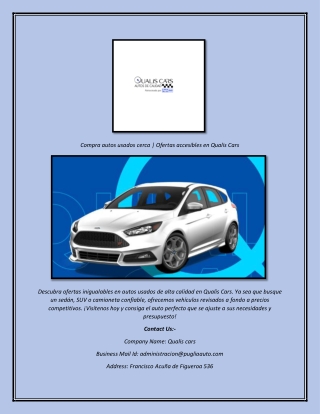 Compra autos usados ​​cerca  Ofertas accesibles en Qualis Cars