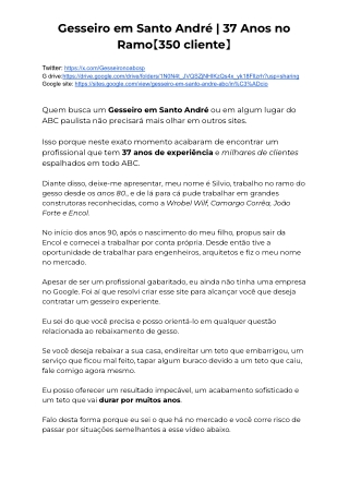 Gesseiro em Santo André _ 37 Anos no Ramo【350 cliente】