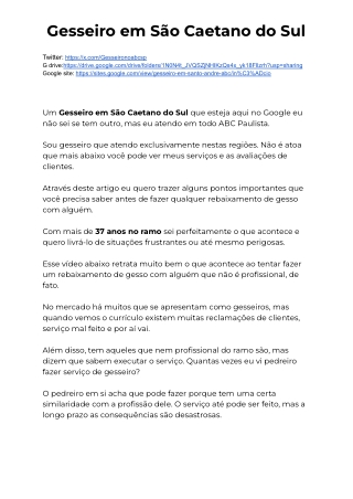 Gesseiro em São Caetano do Sul