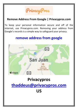 Remove Address From Google Privacypros.com