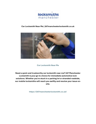 Car Locksmith Near Me | 247manchesterlocksmith.co.uk