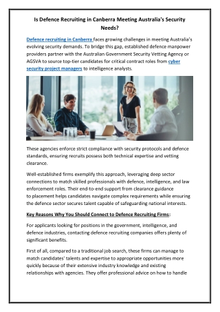Is Defence Recruiting in Canberra Meeting Australia's Security Needs