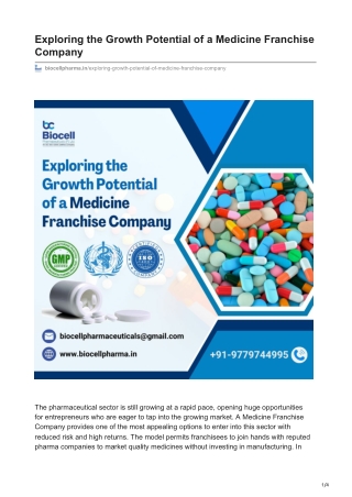 Exploring the Growth Potential of a Medicine Franchise Company