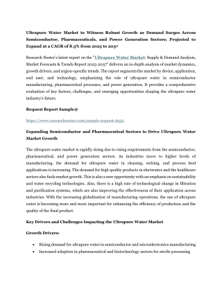 Ultrapure Water Market