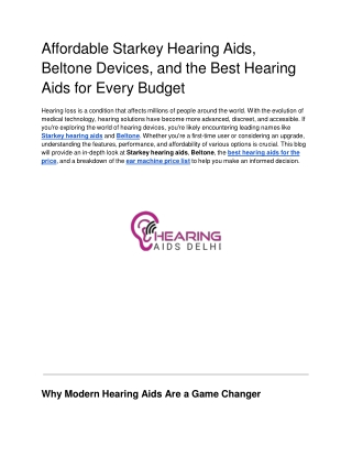 Affordable Starkey Hearing Aids, Beltone Devices, and the Best Hearing Aids for Every Budget