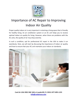 Importance of AC Repair to Improving Indoor Air Quality