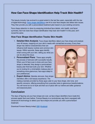How Can Face Shape Identification Help Track Skin Health