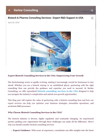 Biotech & Pharma Consulting Services | Expert R&D Support in USA