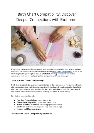 Explore Birth Chart Compatibility with Ekohumm