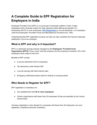 A Complete Guide to EPF Registration for Employers in India