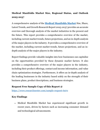 Medical Manifolds Market