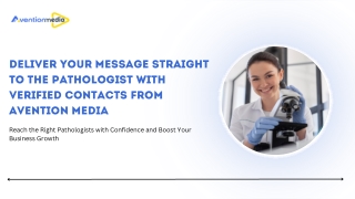 Reach Top Pathologists with a Verified Email List