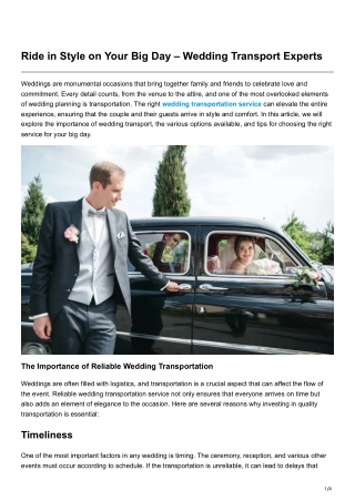 davisbrotherslimosbuses.mystrikingly.com-Ride in Style on Your Big Day Wedding Transport Experts