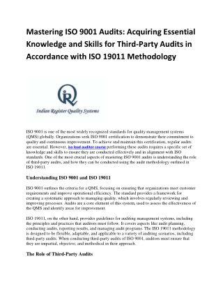 iso lead auditor course