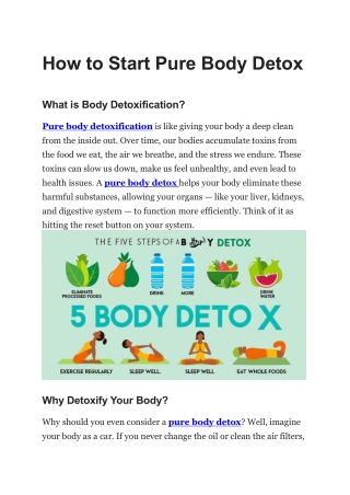 How to start pure body detox