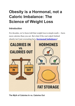 Obesity is a Hormonal