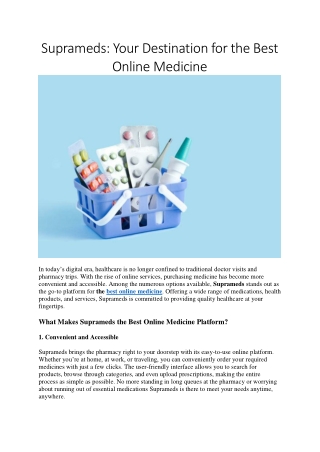 Suprameds – The Best Medicine Online App for Hassle-Free Healthcare