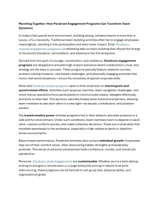 How Parakram Engagement Programs Can Transform Team Dynamics