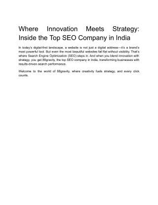 Where Innovation Meets Strategy_ Inside the Top SEO Company in India